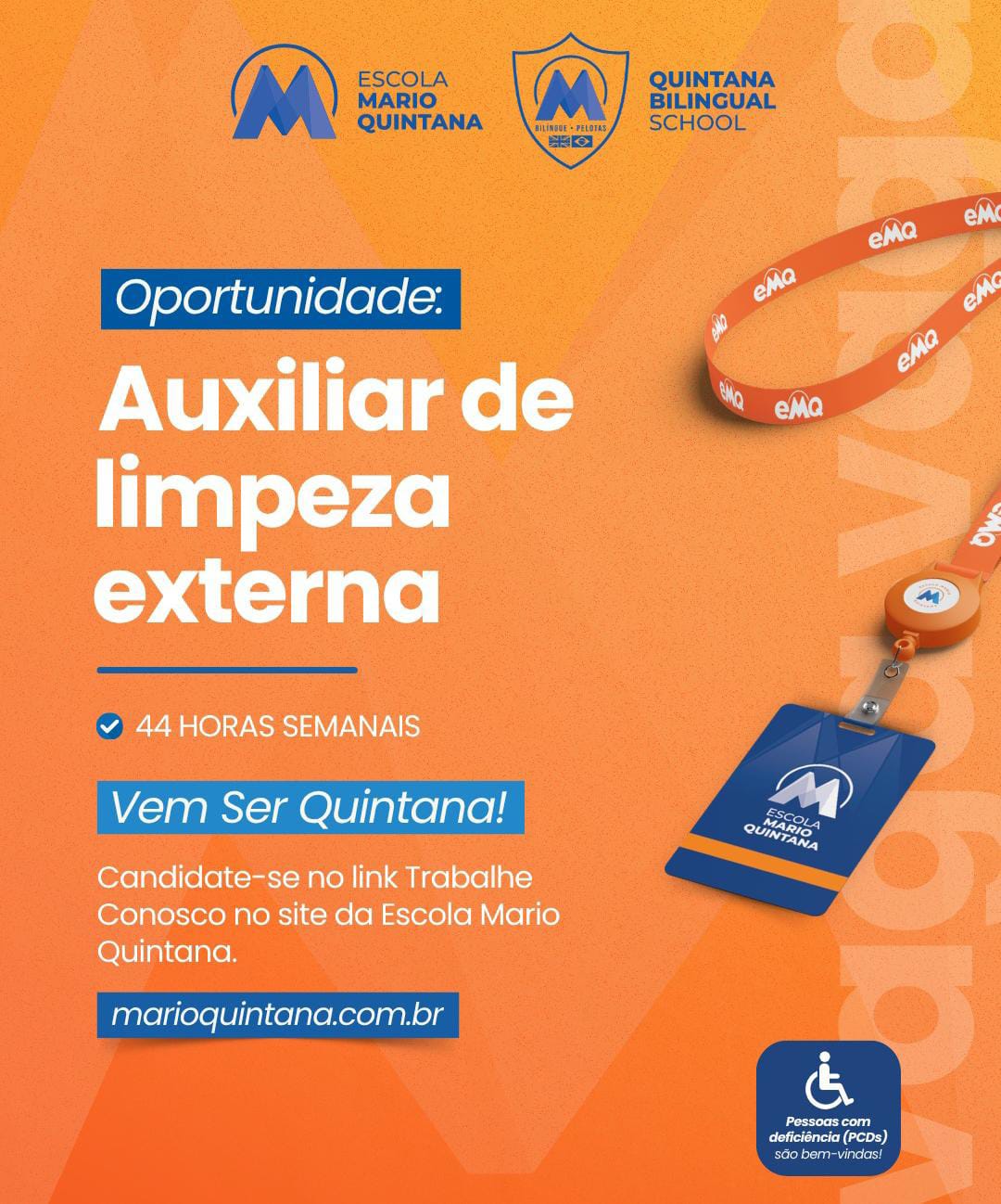 Fachada da Escola Mario Quintana em Pelotas