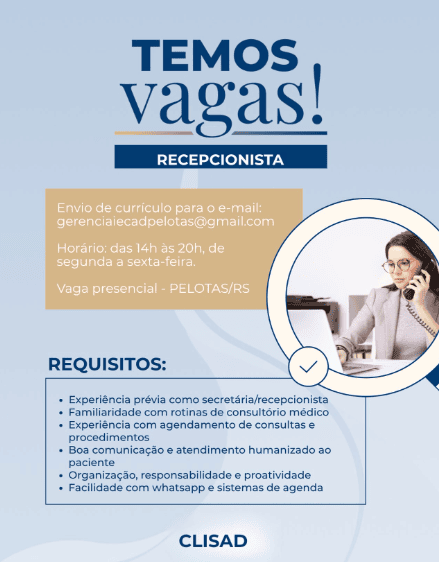 Recepcionista atendendo paciente em consultório médico