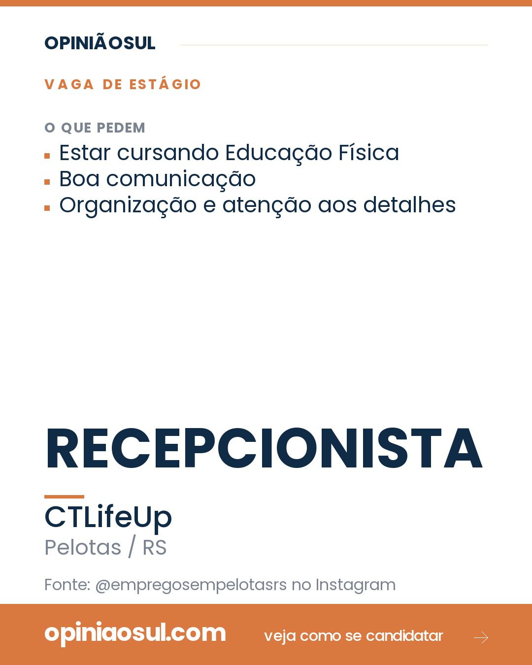 Recepção do centro de treinamento CTLifeUp em Pelotas