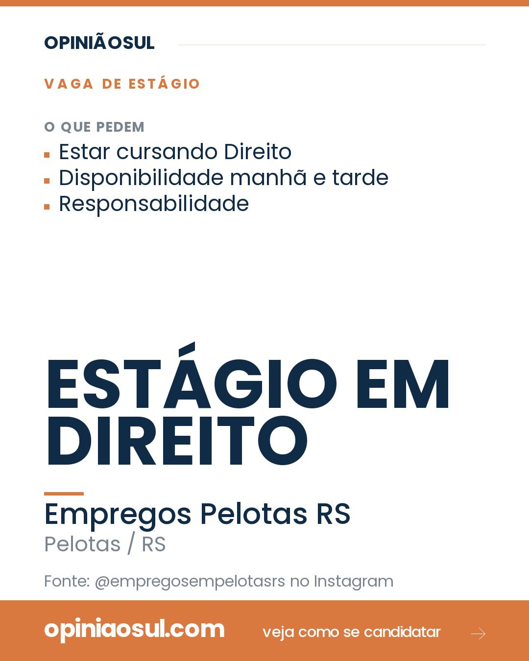 Estudante de direito trabalhando em escritório em Pelotas