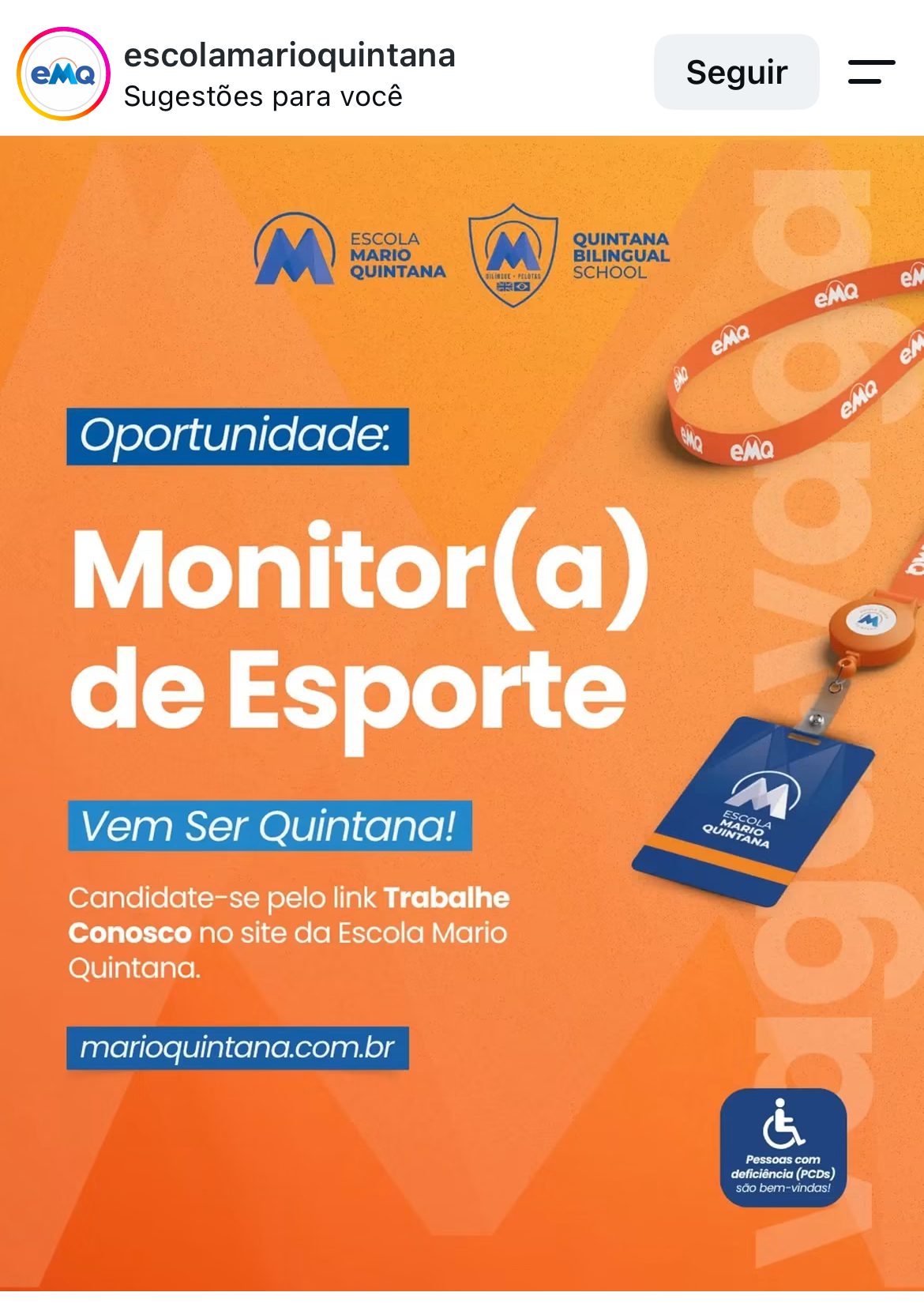 Logo da Escola Mario Quintana para vaga de Monitor de Esporte em Pelotas