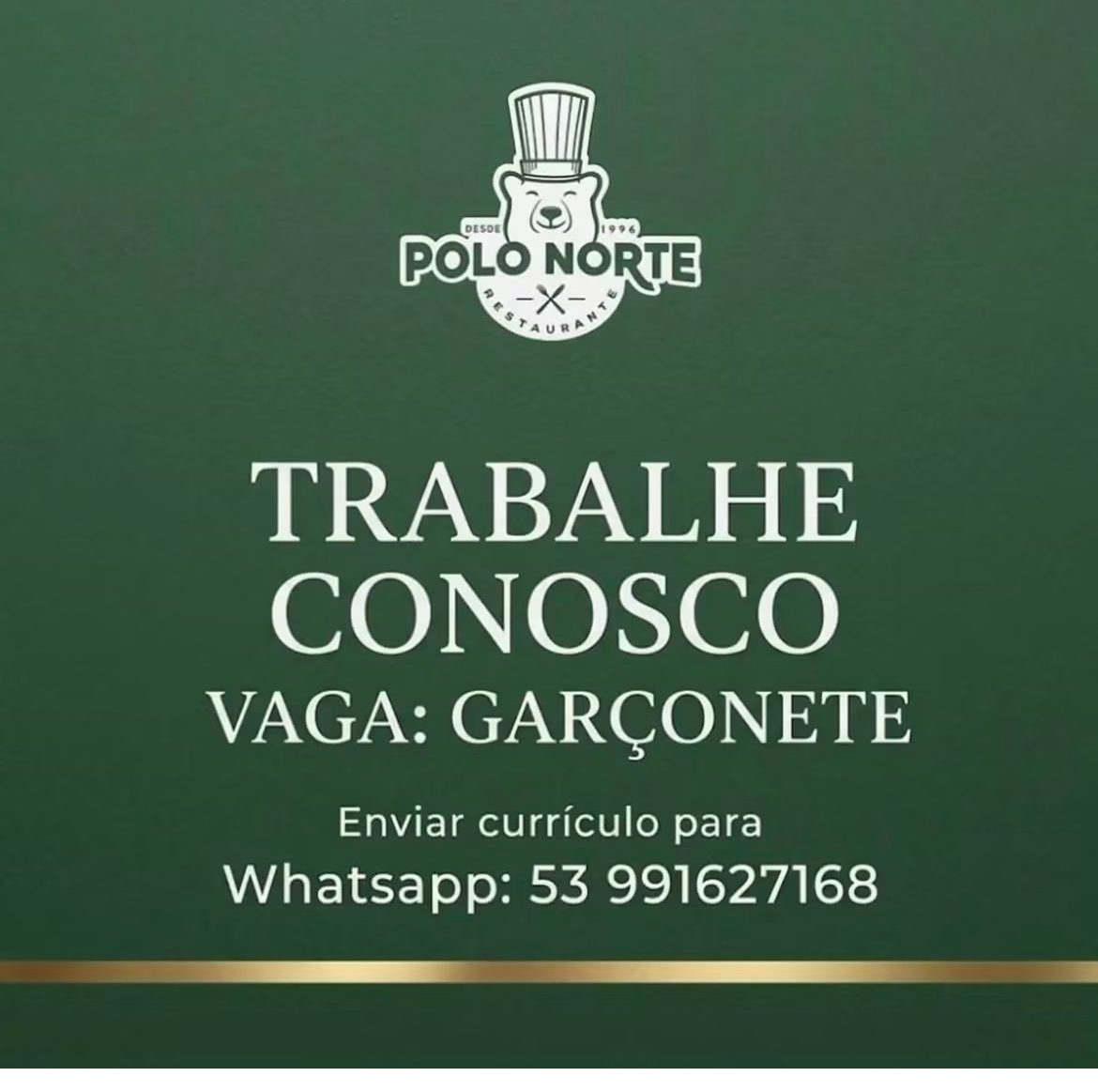 Garçonete trabalhando no Polo Norte Restaurante