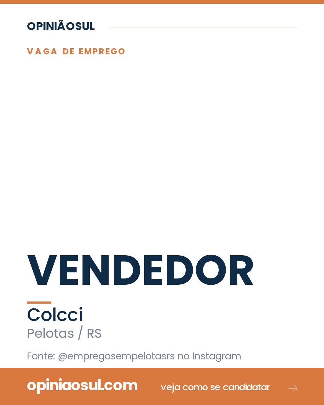 Logotipo da empresa Colcci em anúncio de vaga de vendedor em Pelotas