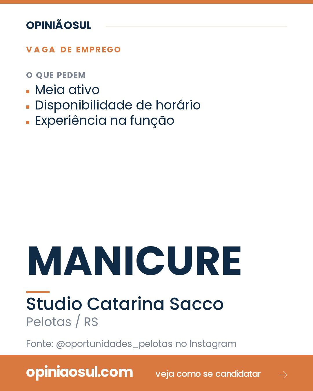Manicure fazendo atendimento de unhas no Studio Catarina Sacco em Pelotas