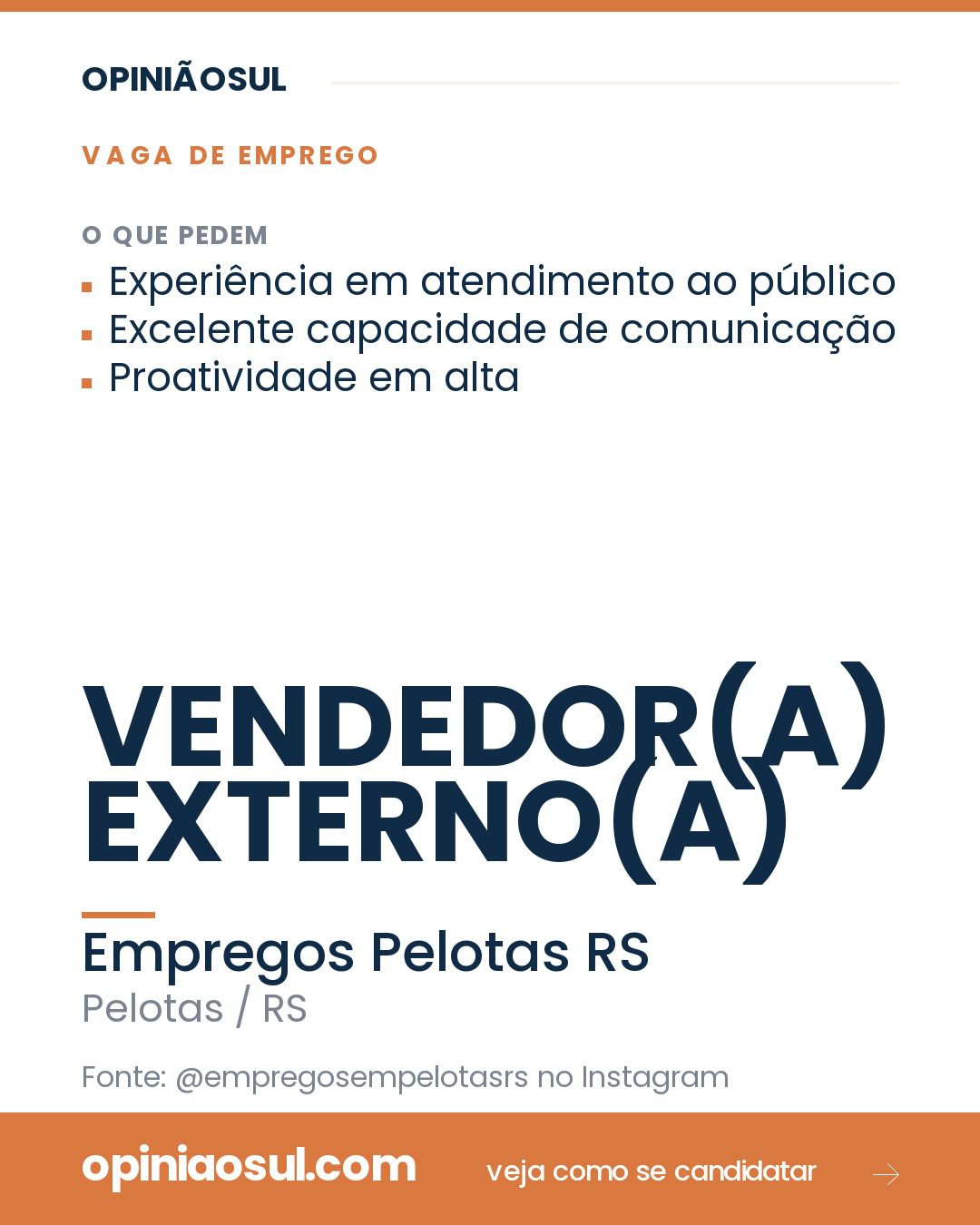 Vendedor externo em atendimento ao cliente na cidade de Pelotas