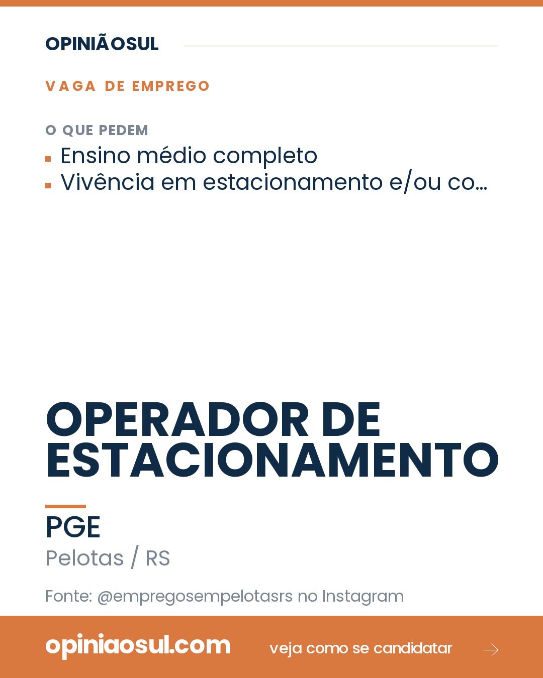 Operador de estacionamento orientando motoristas em Pelotas
